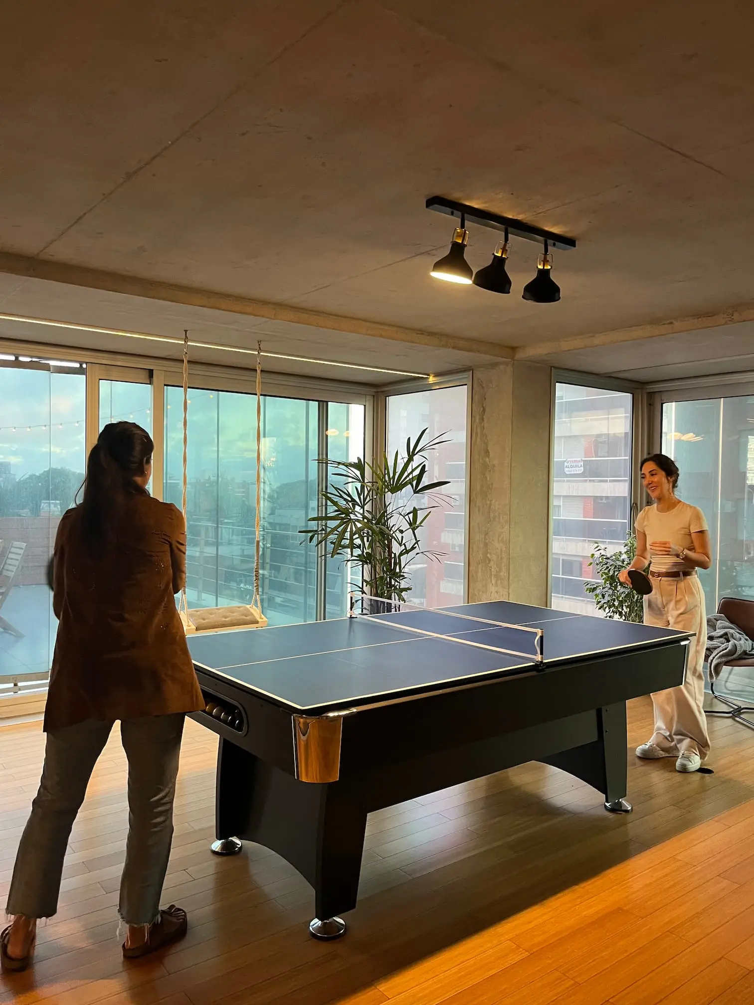 Ping-pong table in a Howdy House lounge